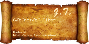 Göncző Tibor névjegykártya